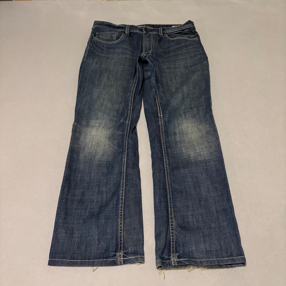 Buffalo David Bitton Driven Basic Straight Leg Jeans Blue Mens 34x31 Grunge